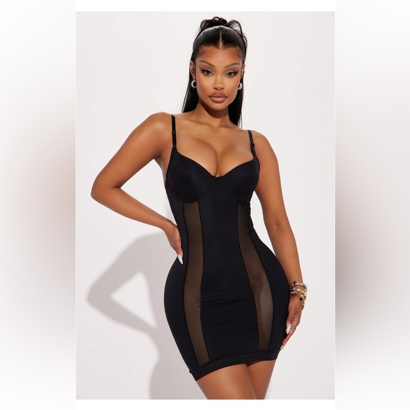 Mini black mesh dress - Picture 2 of 3